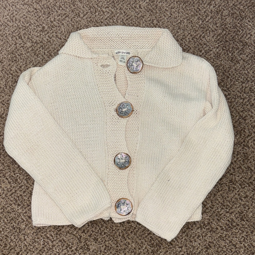 NWT Cream Cardigan Unique Buttons XS/S